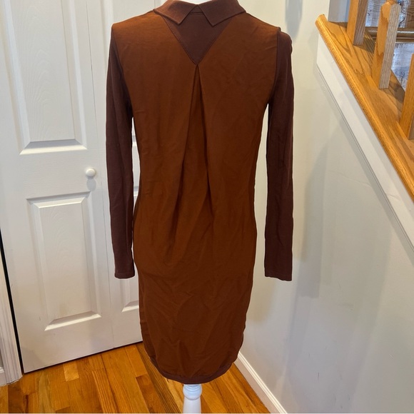 Vintage Lacoste Long Sleeved Brown Dress size 34 - Picture 7 of 14